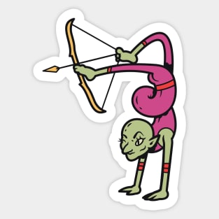 Vintage Creepy Circus Acrobat Archer Sticker